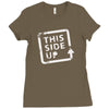 this side up funny drinking Ladies Fitted T-Shirt