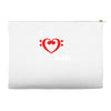 i love heart bass guitar music Accessory Pouches