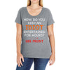 how do you keep an idiot entertained for hours see front Ladies Curvy T-Shirt