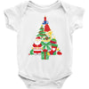 christmas tree made of bells stocking santa Baby Onesie
