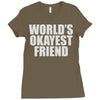 world's okayest friend Ladies Fitted T-Shirt