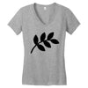 daun hitam Women's V-Neck T-Shirt