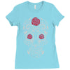 rose sugar skull Ladies Fitted T-Shirt