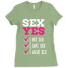 SEX YES HOT SEX SAFE SEX GREAT SEX Ladies Fitted T-Shirt