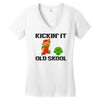 kickin it old skool Women's V-Neck T-Shirt
