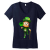 DABBİNG LEPRECHAUN Women's V-Neck T-Shirt