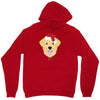 golden retriever dog with red santa's hat Unisex Hoodie