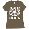 biker t shirt cafe racers ton up boys rockers greasers rock Ladies Fitted T-Shirt