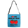 from my head tomatoes Adjustable Strap Totes