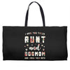 i have two titles aunt and dogmom and i rock them both with roses Weekender Totes