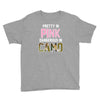 pretty in pink dangerous in camo funny Youth Tee