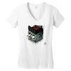 rockabilly by thinkd d55orxl Women's V-Neck T-Shirt