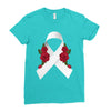 lung cancer white ribbon Ladies Fitted T-Shirt