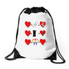 ls lesbian full heart Drawstring Bags