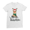 merry cristmas reindeer Ladies Fitted T-Shirt