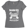December Girls Are Sunshine Mixed With A Little Hurricane Women's Triblend Scoop T-shirt