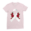 lung cancer white ribbon Ladies Fitted T-Shirt