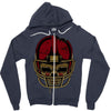 american football skull Zipper Hoodie