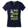 my broom broke! so now i nurse Women's V-Neck T-Shirt