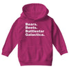 bears, beets, battlestar galactica Youth Hoodie