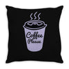 cool coffee please t shirt Throw Pillow