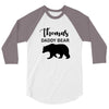 Daddy Bear - Baby Bear Custom Name 3/4 Sleeve Shirt