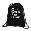 she's mine Drawstring Bags