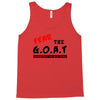 the goat white t shirt greatest of all time basketball baseball footba Tank Top