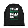 i wear emerald green for liver cancer awareness Baby Beanies