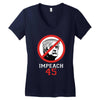 Impeach 45 Stop Trump Women's V-Neck T-Shirt