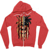 skull us flag Zipper Hoodie