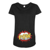 POW! Funny Explosion Cartoon Maternity Scoop Neck T-shirt