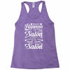 what happens in the salon Racerback Tank