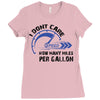 I Don't Care How Many Miles Per Gallon Ladies Fitted T-Shirt