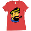 captain haddock tintin cartoon comic Ladies Fitted T-Shirt