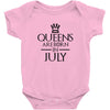 QUEENS ARE BORN IN JULY Baby Bodysuit