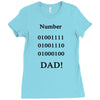 number one dad funny t shirt binary nerd geek tee s 3xl Ladies Fitted T-Shirt