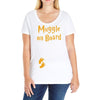 Muggle On Board Orange Ladies Curvy T-Shirt