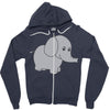 elephant cute Zipper Hoodie