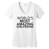 worlds most amazing girlfriend Women's V-Neck T-Shirt