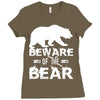 Beware Of The Bear Ladies Fitted T-Shirt