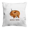 beagle bagel Throw Pillow