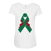 liver ribbon and rose Maternity Scoop Neck T-shirt