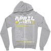 April Girl Facts Taurus Zipper Hoodie