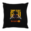training to beat saiyan or at least warrior anime gym workout lifting Throw Pillow