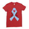 stomach cancer ribbon and rose Ladies Fitted T-Shirt