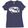 camper van funny mens campervan cotton Ladies Fitted T-Shirt