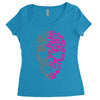 two coloured patterned skull   mens funny Women's Triblend Scoop T-shirt