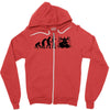 evolution of drummer Zipper Hoodie