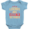 legends are born in october Baby Bodysuit